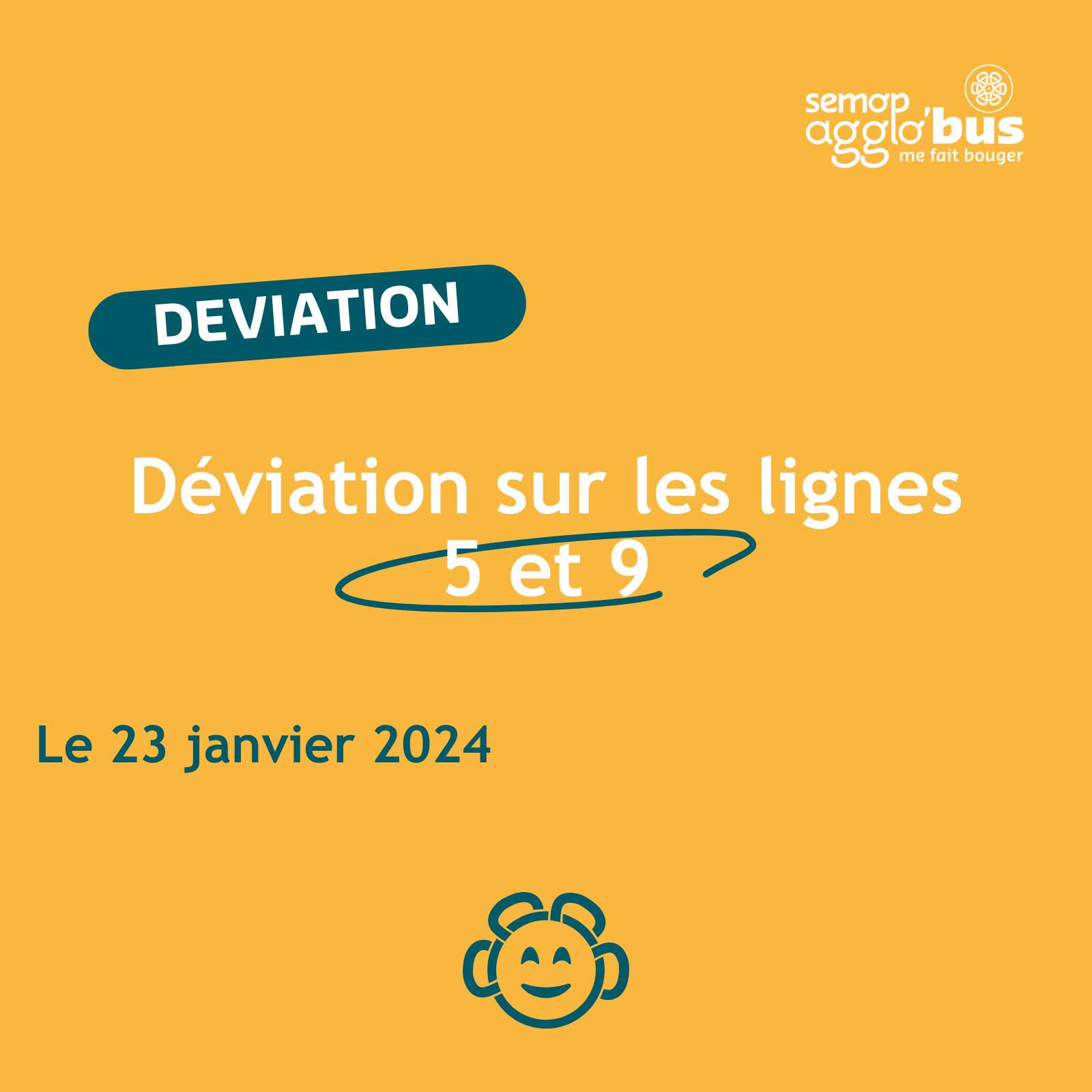 Visuel déviation ligne 5 et 9 SEMOP AGGLO'BUS